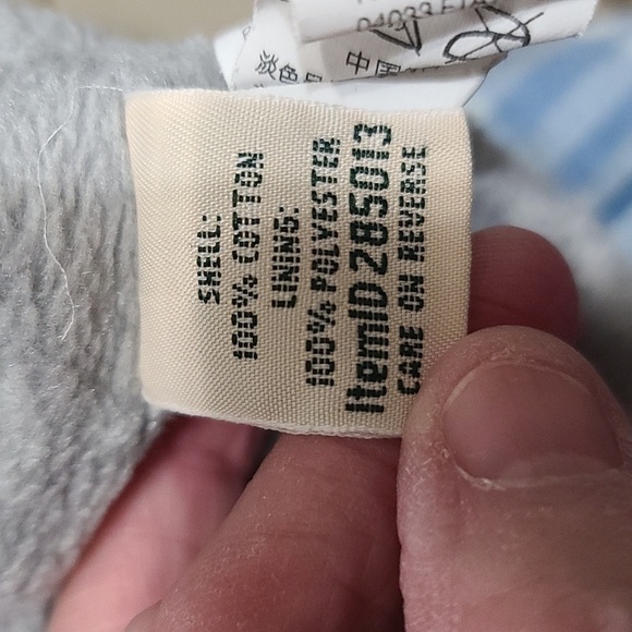 L.L.Bean Mens Flannel Shirt Blue/White Plaid Gray Fleece Lining Pocket M EUC - Picture 8 of 12